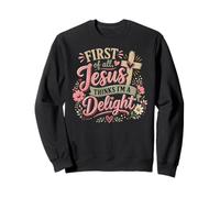 Jesus Thinks I'm a Delight Christian Floral Cita Sudadera