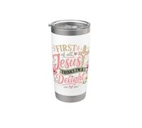 Jesus Thinks I'm a Delight Christian Floral Cita Vaso térmico de acero inoxidable de doble pared