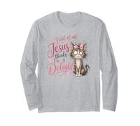 Jesus Thinks I'm A Delight Funny Christian Faith Cat Lover Manga Larga
