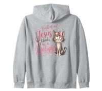 Jesus Thinks I'm A Delight Funny Christian Faith Cat Lover Sudadera con Capucha