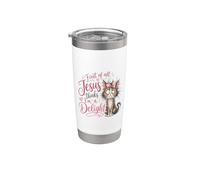 Jesus Thinks I'm A Delight Funny Christian Faith Cat Lover Vaso térmico de acero inoxidable de doble pared