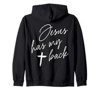 Jesús Tiene mi Espalda arraigada en Cristo Dios fe Cristiana Sudadera con Capucha