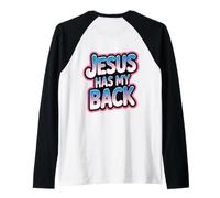 Jesús Tiene mi Espalda Camiseta Manga Raglan