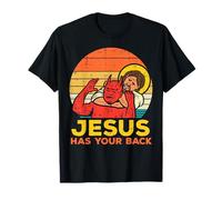 Jesús tiene su espalda Jiu Jitsu Retro Christian Hombres Mujeres Niños Camiseta