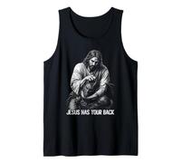 Jesús Tiene tu Espalda Jujitsu Jesús Diablo Divertido Camiseta sin Mangas