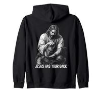 Jesús Tiene tu Espalda Jujitsu Jesús Diablo Divertido Sudadera con Capucha
