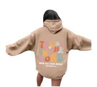 Jesus Trust In The Lord - Sudadera con capucha para mujer, diseño de letra cristiana con capucha, ropa de Dios 2025, diseño gráfico, estilo gótico, Jesús salva y amo a Jesús, caqui, XL