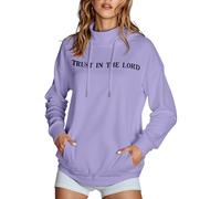 Jesus Trust In The Lord - Sudaderas con capucha para mujer, diseño gráfico cristiano, delgado, con capucha, sudaderas con cuello alto, suéteres casuales de moda, campestre Jesús salva religioso, suave