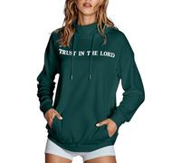 Jesus Trust In The Lord - Sudaderas con capucha para mujer, diseño gráfico cristiano, delgado, con capucha, sudaderas con cuello alto, suéteres casuales de moda, campestre Jesús salva religioso, suave