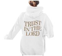 Jesus Trust In The Lord - Sudaderas con capucha para mujer, lindas sudaderas cristianas de manga larga con capucha God Workou con gráfico liso, sudaderas con capucha para otoño, fe, religioso, 2026