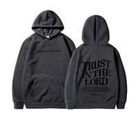 Jesus Trust In The Lord - Sudaderas de gran tamaño para mujer, con forro polar cristiano, a la moda, con capucha y diseño de letras de la Universidad God Workou, anime, Jesus Saves Faith, gris oscuro