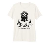 Jesús Tu Voluntad Hágase Verso de la Biblia Católica Mateo 6 10 Camiseta Premium