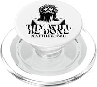 Jesús Tu Voluntad Hágase Verso de la Biblia Católica Mateo 6 10 PopSockets PopGrip para MagSafe