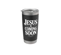 Jesús viene pronto basado en la fe cristiano inspirador Vaso térmico de acero inoxidable de doble pared