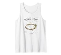 Jesus Wept John 11:35 Crown of Thorns Watercolor Camiseta sin Mangas