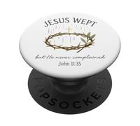 Jesus Wept John 11:35 Crown of Thorns Watercolor PopSockets PopGrip Adhesivo