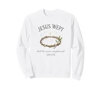 Jesus Wept John 11:35 Crown of Thorns Watercolor Sudadera