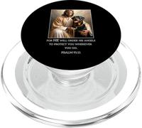 Jesus with Dogs Psalm 99 11- Jesus and a Rottweiler PopSockets PopGrip para MagSafe