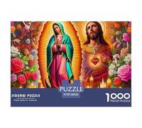 Jesus with Sacred Heart Surrounded by Angels and Saints Estructura De Papel Fiable Excelente Hobby para Relajarse Después del Trabajo Y Reducir Cansancio Diario 38x26cm/1000pcs