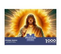 Jesus with Sunflowers Papel Juego Mental Divertido, Ideal para Relajación Nocturna Y Actividades En Interior 38x26cm/1000pcs