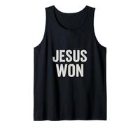 Jesus Won Distressed Fe Pascua Iglesia Esperanza Cristiana Camiseta sin Mangas