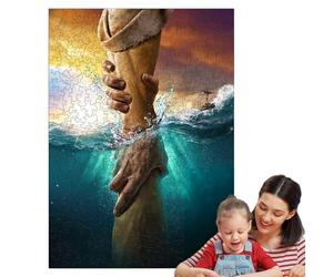 Jesus Wooden Puzzle, Religious Wall Decoration, Spiritual Decorative Christian Themed Faith Inspired Unique Jesús Gift for Holidays, 8,27 x 11,69 pulgadas, Multicolor