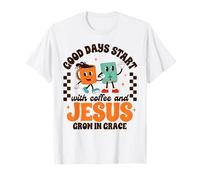 Jesús y Amante del café Mi mañana Comienza con café y Jesús Camiseta
