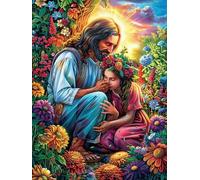 Jesús y el Niño Puzzle 1000 Piezas Papel Principiantes Cuentos de Hadas de Animales y Plantas Agilidad Mental Actividad Hacer En Grupo Colgar Pared Detalle Cumpleaños 1000 PCS