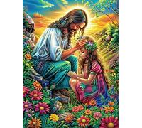 Jesús y el Niño Rompecabezas 300 Piezas Cartón Resistente para Mayores Cuentos de Hadas de Animales Salvajes fantásticos Reunión Familiar Juegos Desarrollo Lógica Detalle San Valentín Calidad 300 PCS