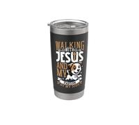 Jesús y el perro - Parson Russell Terrier Vaso térmico de acero inoxidable de doble pared