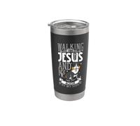 Jesús y el perro - Pastor australiano Vaso térmico de acero inoxidable de doble pared