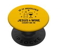 Jesús y el Vino Humor Cristiano Dicho PopSockets PopGrip Adhesivo