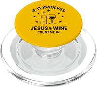 Jesús y el Vino Humor Cristiano Dicho PopSockets PopGrip para MagSafe