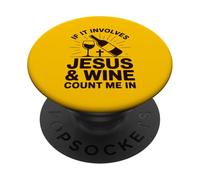 Jesús y el Vino me cuentan en Lindo Cristiano PopSockets PopGrip Adhesivo