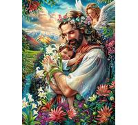 Jesús y niño Puzzles 300 Piezas Obra De Arte Abstracta Animal-Planta fantástico Rompecabezas para Adultos Decoración Hogar Moderno DIY Creativo Desafío 300 PCS