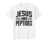 Jesús Y Péptidos Pila Fitness Biohacker Gimnasio Ciencia Biblia Camiseta