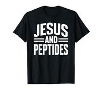 Jesús Y Péptidos Pila Fitness Biohacker Gimnasio Ciencia Biblia Camiseta