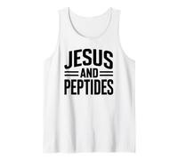 Jesús Y Péptidos Pila Fitness Biohacker Gimnasio Ciencia Biblia Camiseta sin Mangas