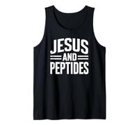 Jesús Y Péptidos Pila Fitness Biohacker Gimnasio Ciencia Biblia Camiseta sin Mangas