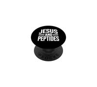 Jesús Y Péptidos Pila Fitness Biohacker Gimnasio Ciencia Biblia PopSockets PopGrip Adhesivo