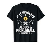Jesús y Pickleball Christian Sport Gráfico Camiseta