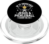 Jesús y Pickleball Christian Sport Gráfico PopSockets PopGrip para MagSafe