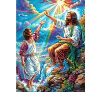 Jesús y Sus discípulos al Atardecer Puzzle 300 Piezas Cartón Blanco Premium para Expertos Cuento de Hadas de acompañamiento mágico Vacaciones Fines Semana Hobby Y Ocio Regalo Navideño