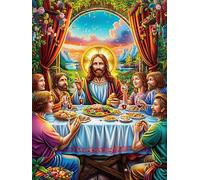 Jesús y Sus discípulos en la Última Cena Rompecabezas 500 Piezas Cartón para Expertos Mejora Atención para Semana Santa Garantía Satisfacción Más Vendido 500 PCS