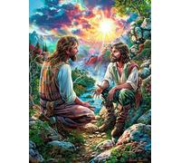 Jesús y Sus discípulos Puzzles 300 Piezas Aliviar Estrés Familiar Premium Hada Tale Wild Animals Fantasy Rompecabezas para Adultos Desafío Intelectual 3D DIY Creativo Decorativo 300 PCS
