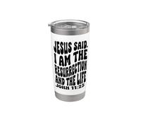 Jesús Yo soy la resurrección Cristiano Feliz Resurrección Vaso térmico de acero inoxidable de doble pared