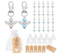 Jesustree Boda Bautizo Colgante Llavero Estilo ángel 20PCS con Bolsa de Dulces Etiqueta Kraft, Fiesta Cumpleaños Navidad Comunión Recuerdos para Invitados