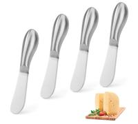 Jesustree Cuchillos de Mantequilla de Acero Inoxidable, 6 Piezas Esparcidor de Queso Mini, Cuchillos de Untar para Cortar Pan Tostado Sandwich, Mermelada, Nata, Tarta, Frutas, Verduras