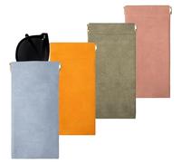 Jesustree Cuero Suave Estuche Gafas Bolsa De Cuero Portátil Para Gafas de Sol Organizador Impermeable para Gafas para Lectura Pintalabios Llaves Auriculares 4 Piezas
