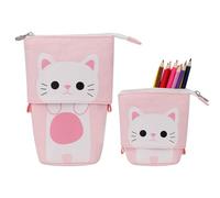 Jesustree Estuche de Lápices Telescópico Portabolígrafos de Mesa Gran Capacidad Estuche Escolar para Bolígrafos Maquillaje Organizador de Papelería para Niños, Niñas y Adultos, Rosa